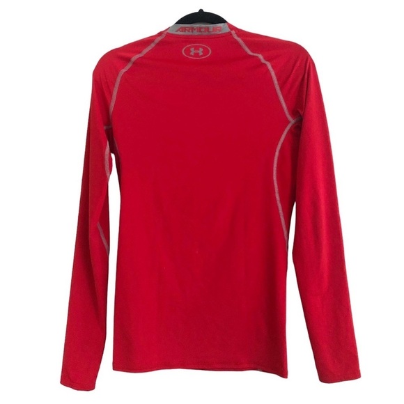 Under Armour Heat Gear Long Sleeve Red Performance Top - Picture 2 of 4